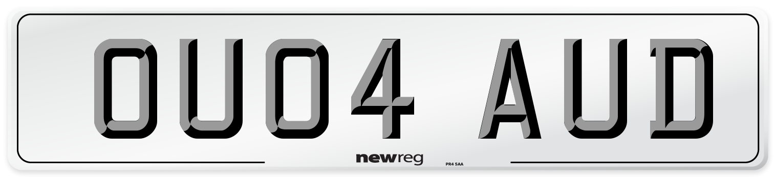 OU04 AUD Number Plate from New Reg